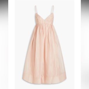 Zimmerman Gathered linen and silk-blend gauze midi dress *Worn Once*